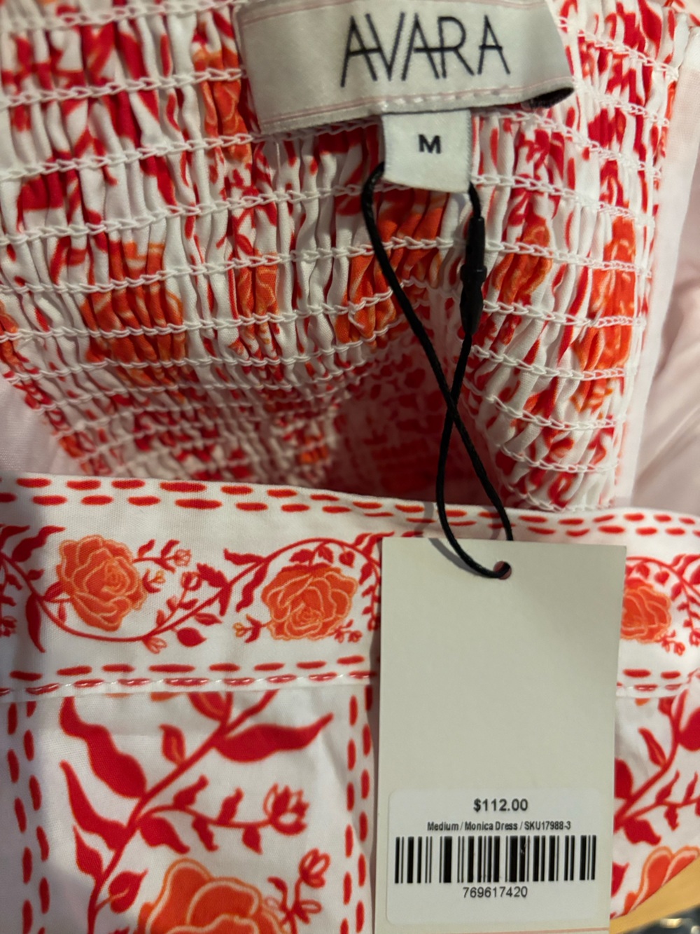 Women's Orange Floral Maxi Dress with Tie Straps - Picture 5 of 5